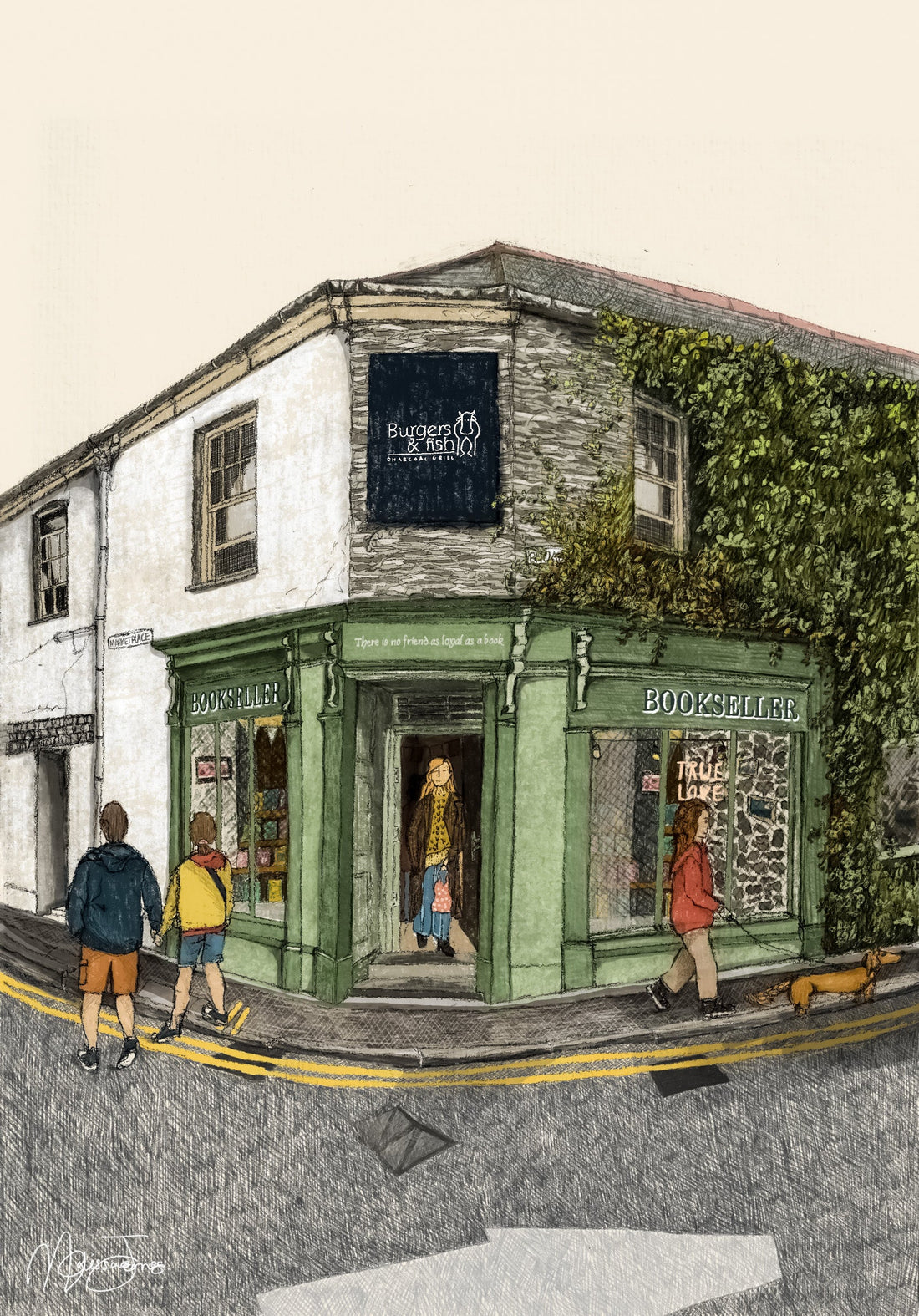 Bringing Padstow to Life: Sketching the Padstow Bookseller and Burgers & Fish