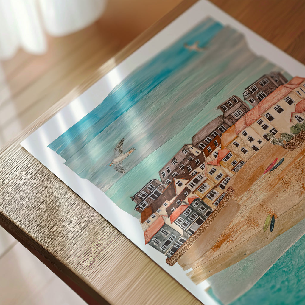 St Ives Harbour – Illustrated Coastal Town
