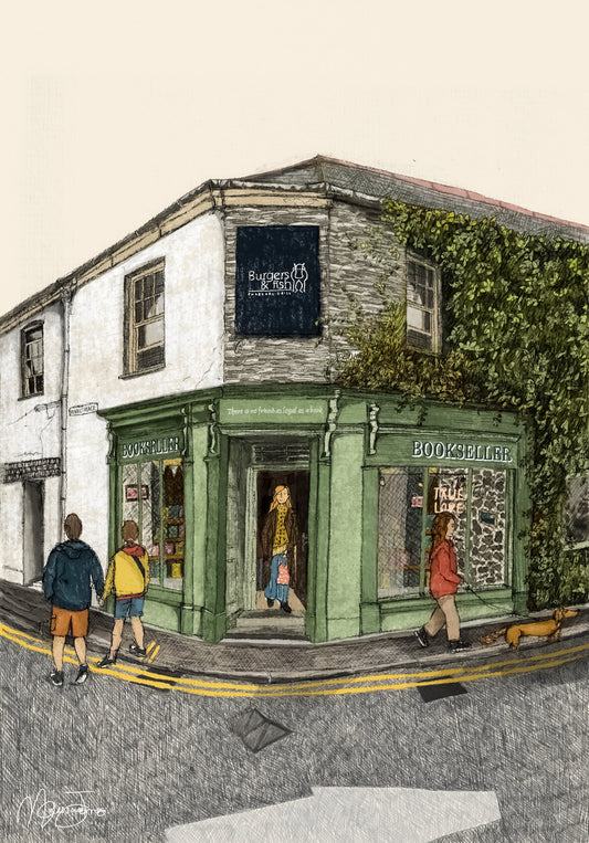 Padstow Bookseller, Cornwall Print