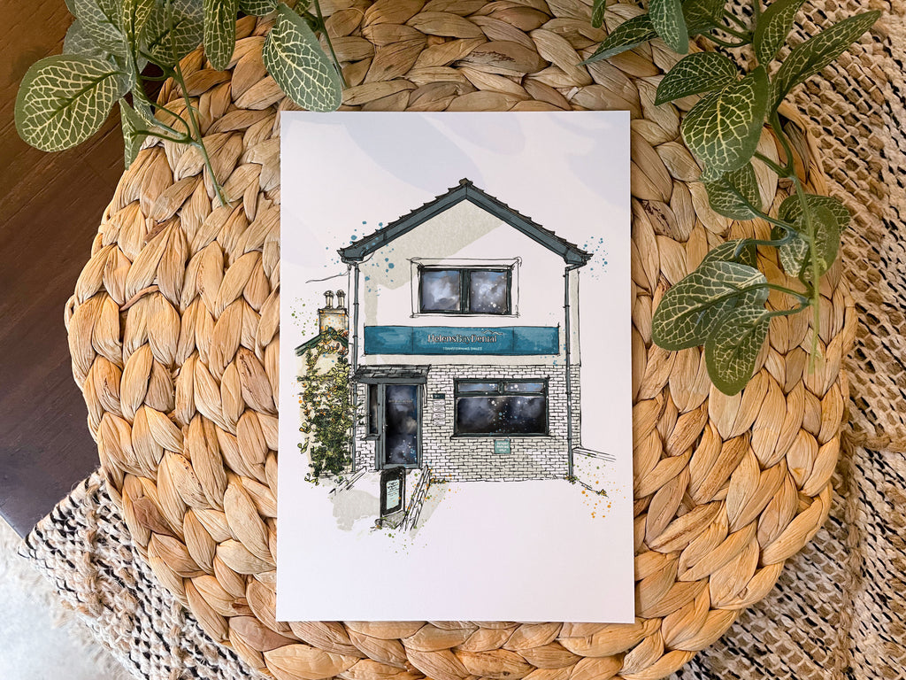 Custom Made Urban Sketch Building Portrait