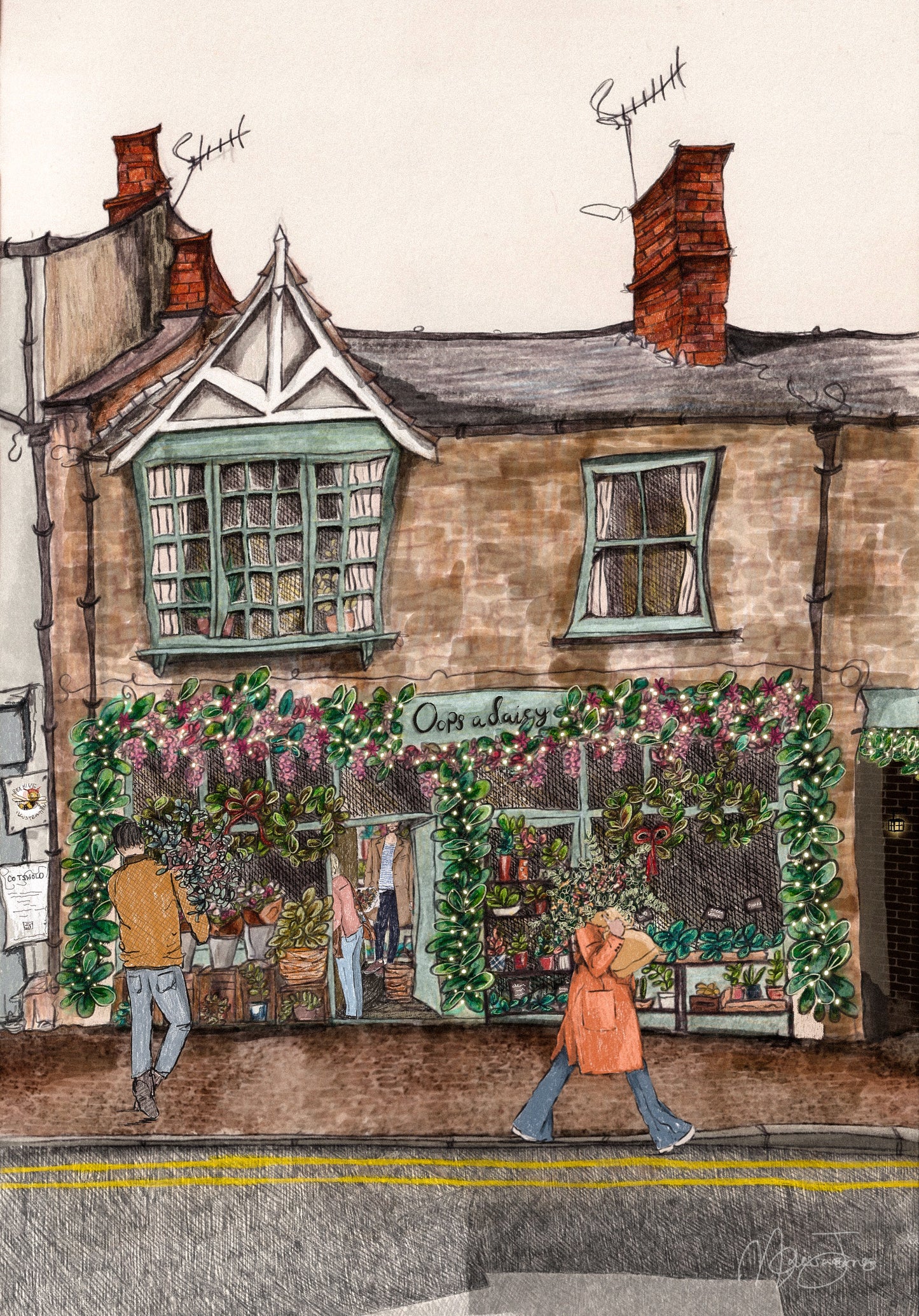 Oops a Daisy Florist, Cirencester Print